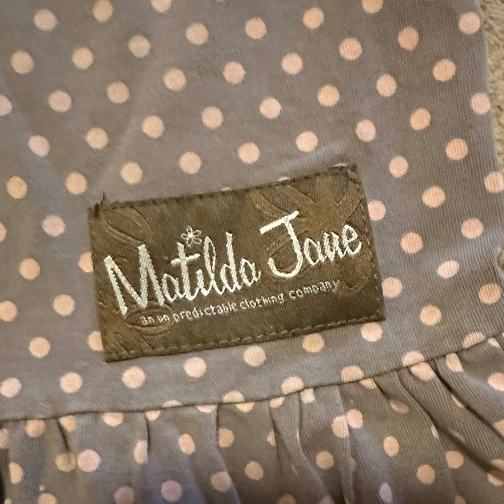 Matilda Jane Gray Pants with Pink Polka Dots